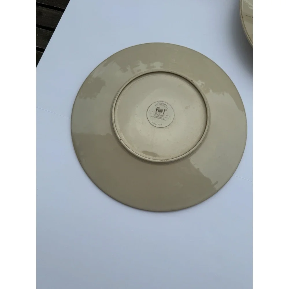 Pier 1 Sanctuary Ceramic Stoneware Dinner Plates Set Of 5 Starburst